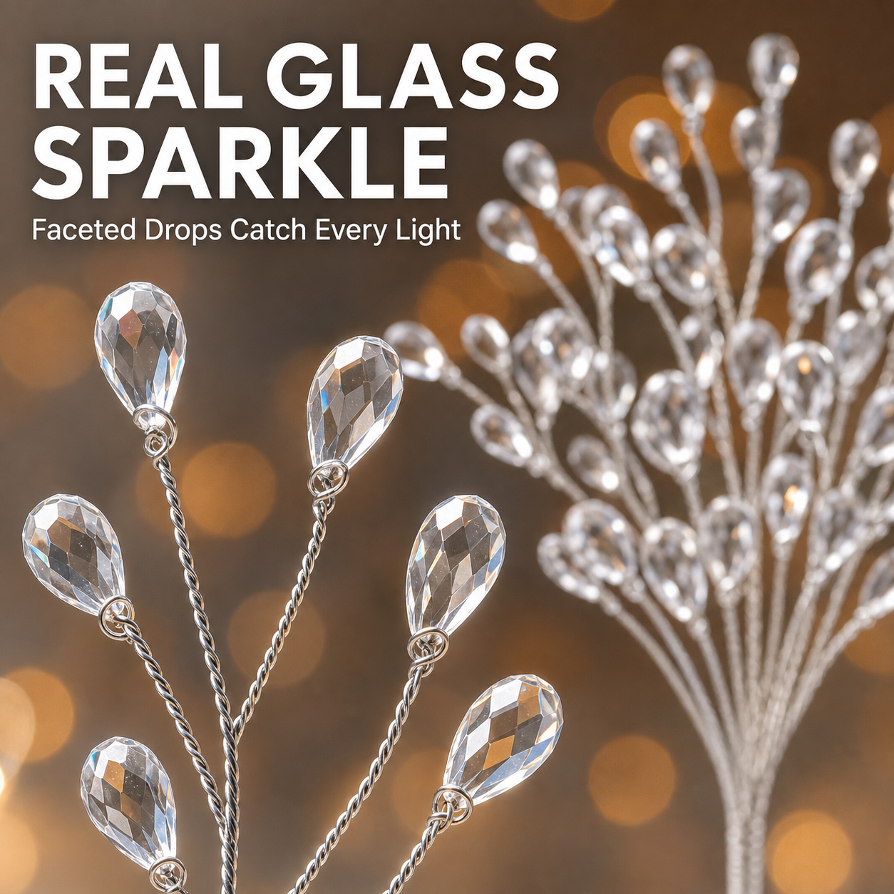 50-Piece Crystal Bead Floral Sprays Add An Icy Sparkle To Every Holiday Arrangement