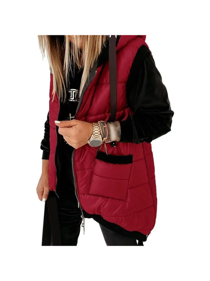 Women's Lightweight Hooded Quilted Vest with Pockets