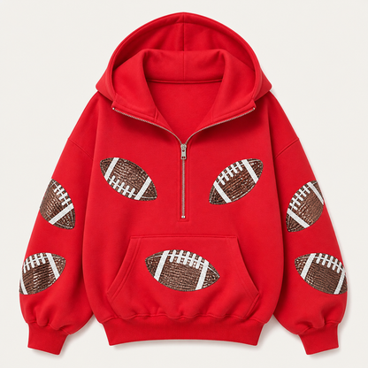 Women's Sequin Football Hoodie Bring The Sparkle To Game Day
