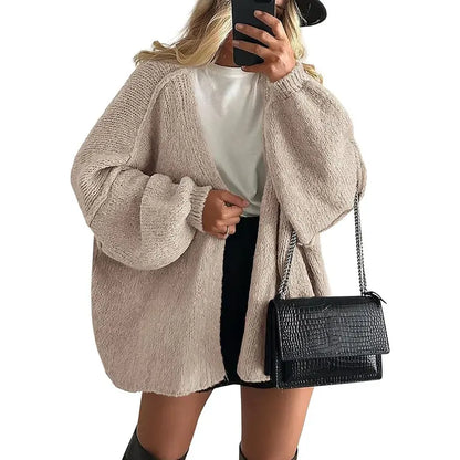 Women's Oversized Open-Front Knit Cardigan