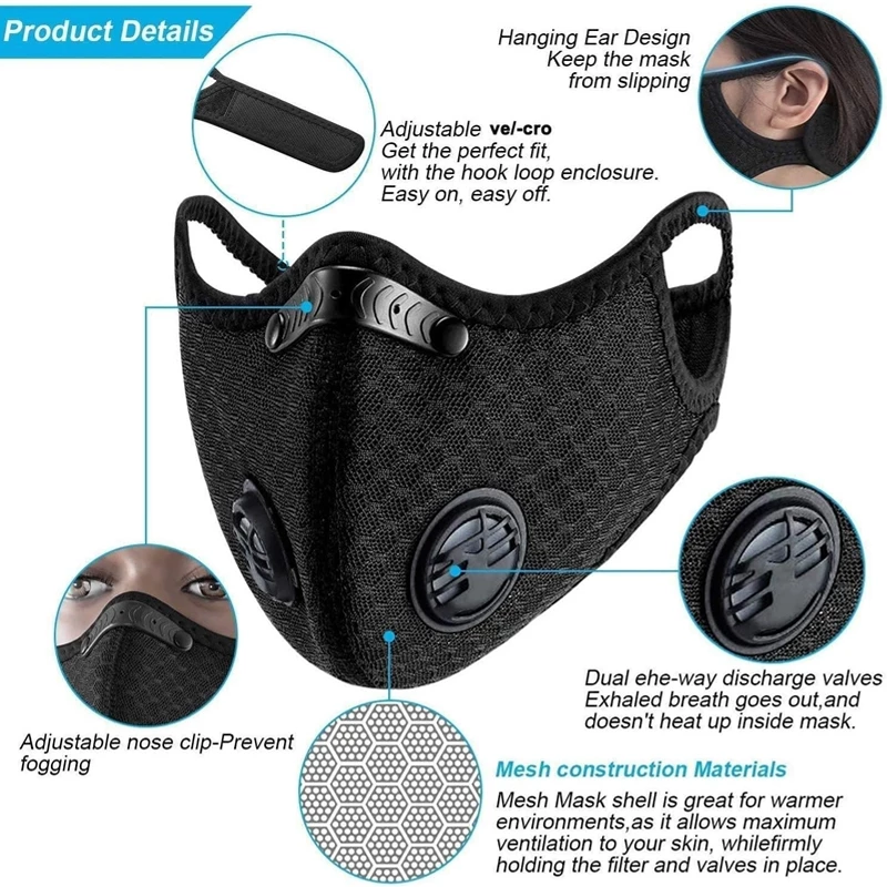 Carbon Filter Dust Mask – Reusable, Breathable & Adjustable