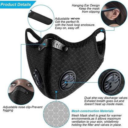 Carbon Filter Dust Mask – Reusable, Breathable & Adjustable