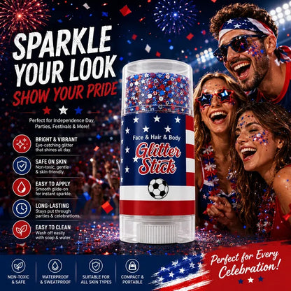 🦅4th of July Glitter Stick✨🔔Red, White & Blue Body & Hair Sparkle