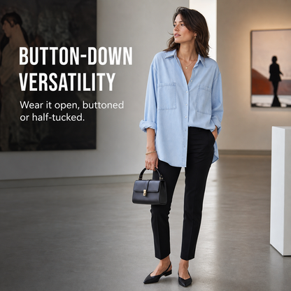 Women's Soft Tencel Denim Oversized Shirt
