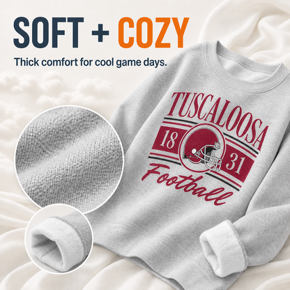 Vintage College Football Ash Grey Sweatshirt