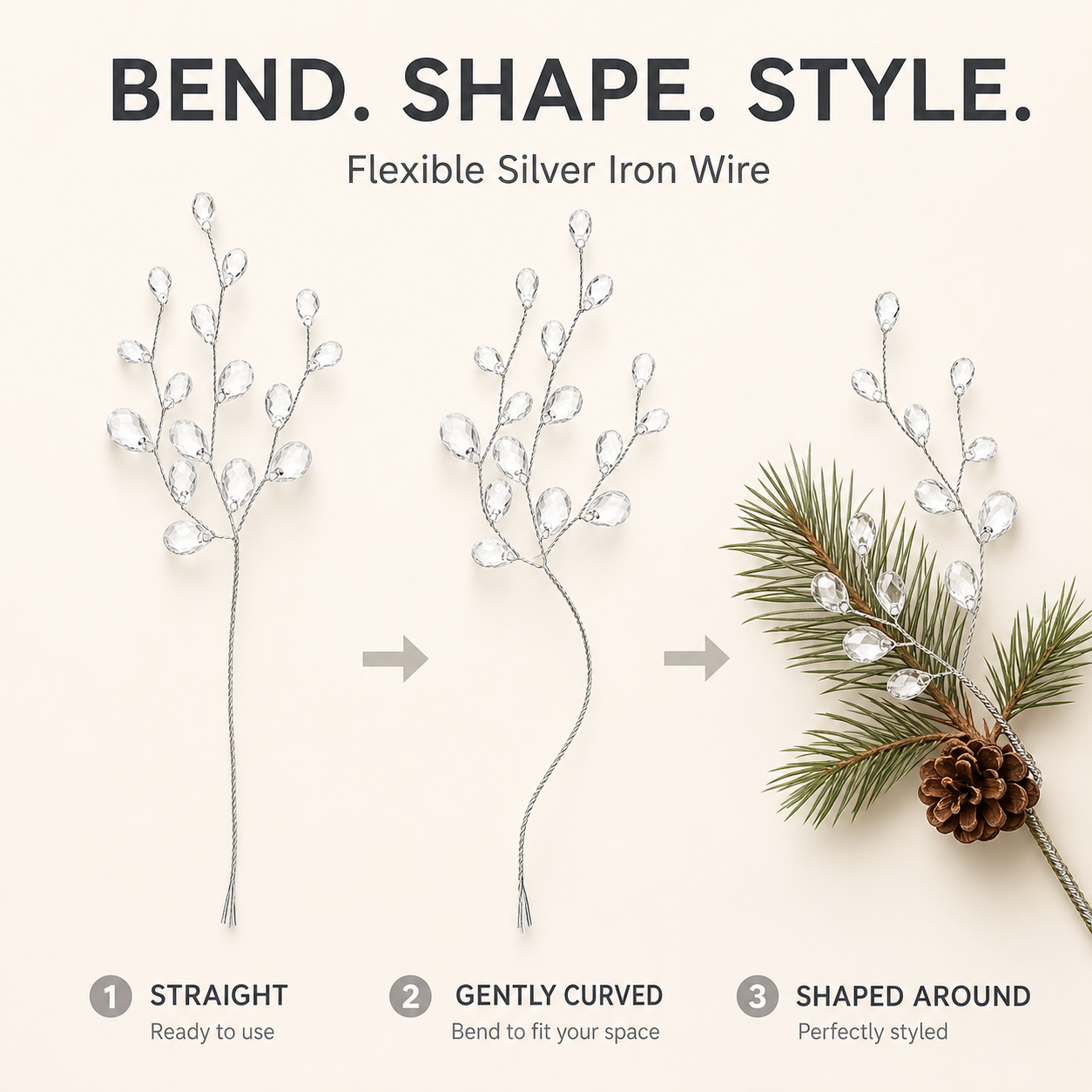 50-Piece Crystal Bead Floral Sprays Add An Icy Sparkle To Every Holiday Arrangement