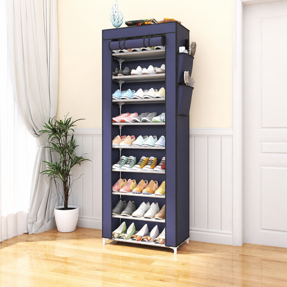 10-Tier Multifunctional Shoe Organizer with Side Storage