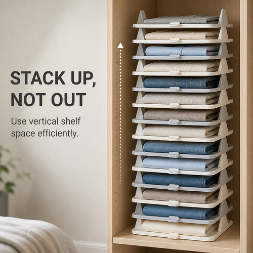 Stackable Clothing Organizer Trays One Layer. One Outfit. Zero Mess.