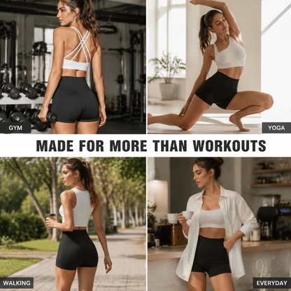 Women's High-Waisted Butt-Lifting Athletic Shorts (4-Pack)