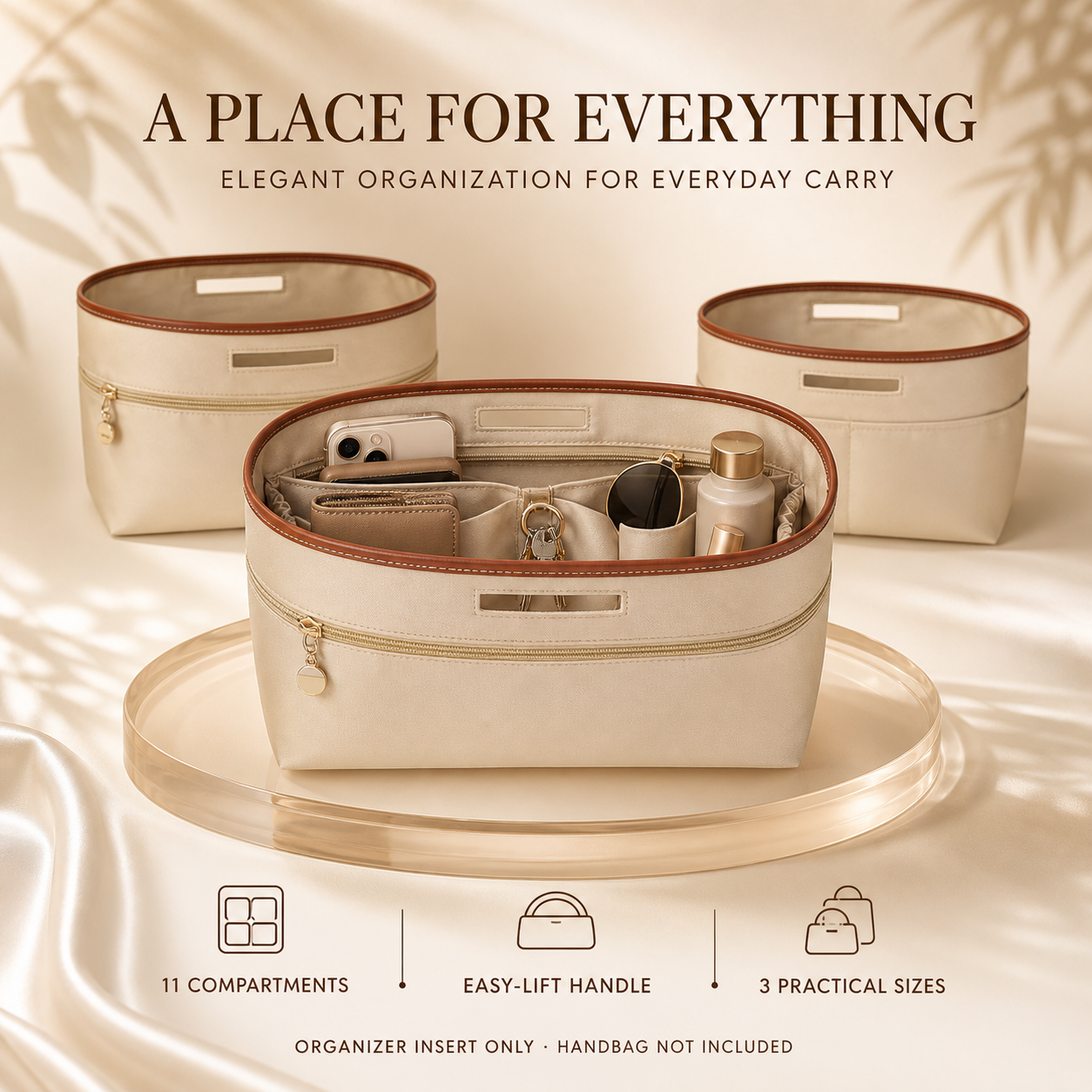 Luxury Satin Bag Insert &amp; Organizer