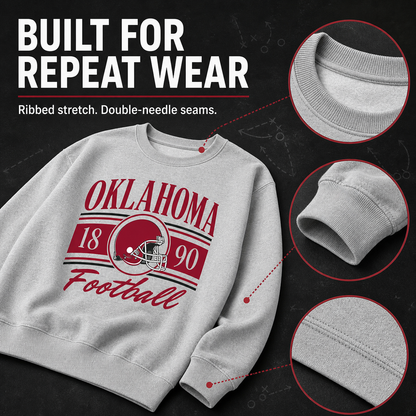 Vintage College Football Ash Grey Sweatshirt
