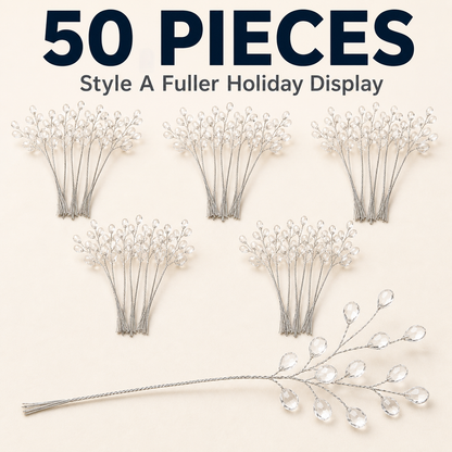 50-Piece Crystal Bead Floral Sprays Add An Icy Sparkle To Every Holiday Arrangement