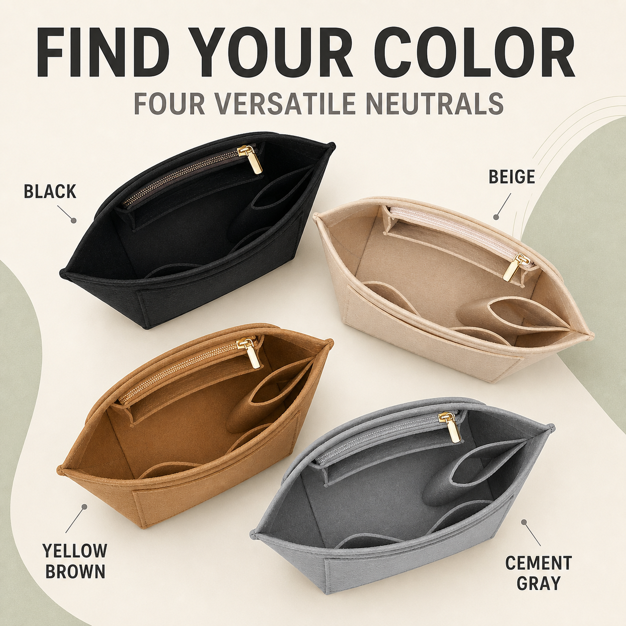 Purse Organizer Insert Tote Bag | High-Density Felt Long Champ Medium Tote Insert