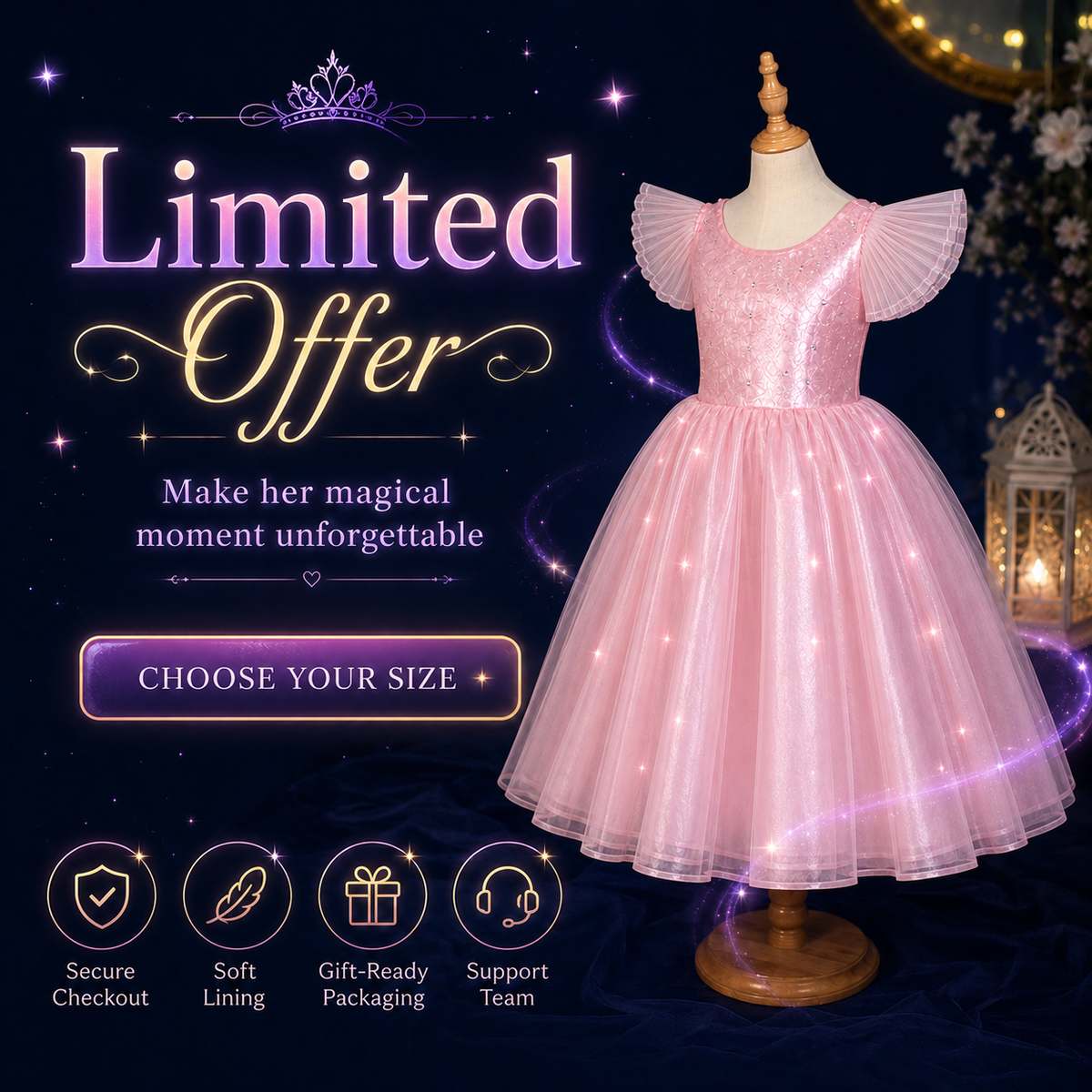 Magical Light-Up Princess Twirl Dress