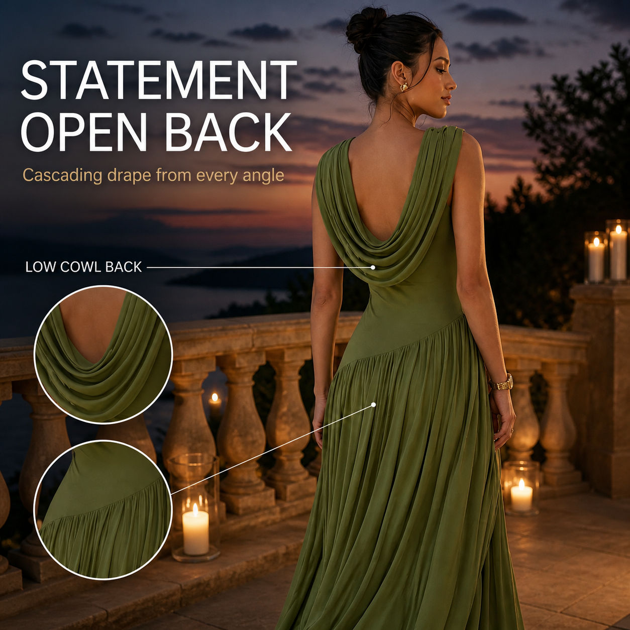 Draped Backless Ruched Maxi Dress Effortless Elegance From Every Angle