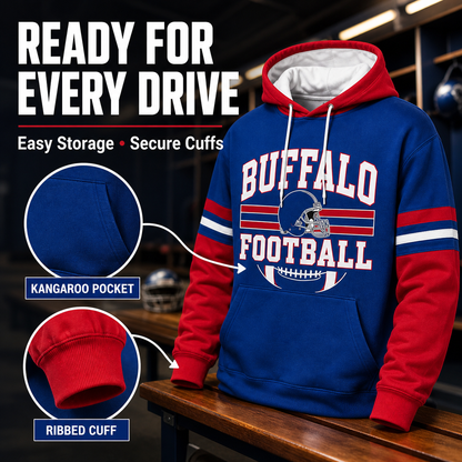 Retro Football Helmet Graphic Hoodie Varsity Style From Every Angle