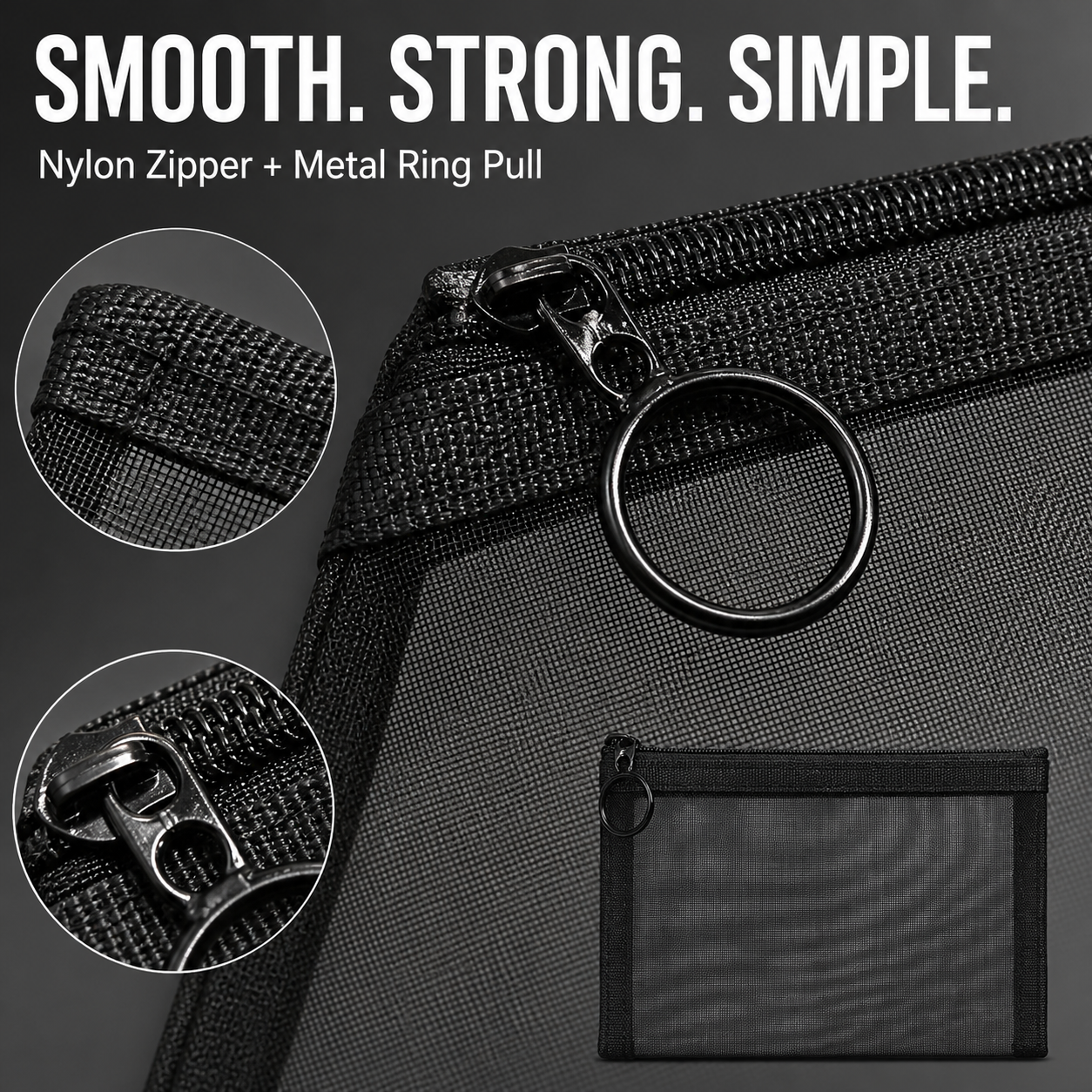Ultra-Lightweight Transparent Mesh Zipper Pouch