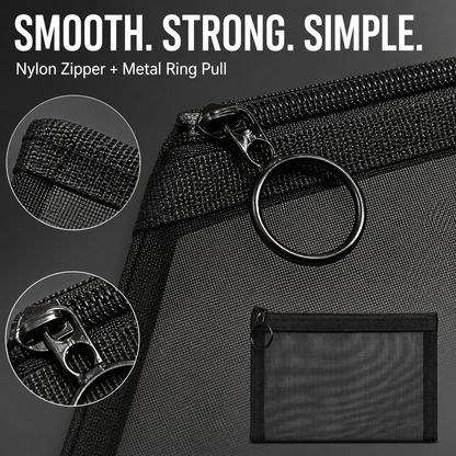 Ultra-Lightweight Transparent Mesh Zipper Pouch