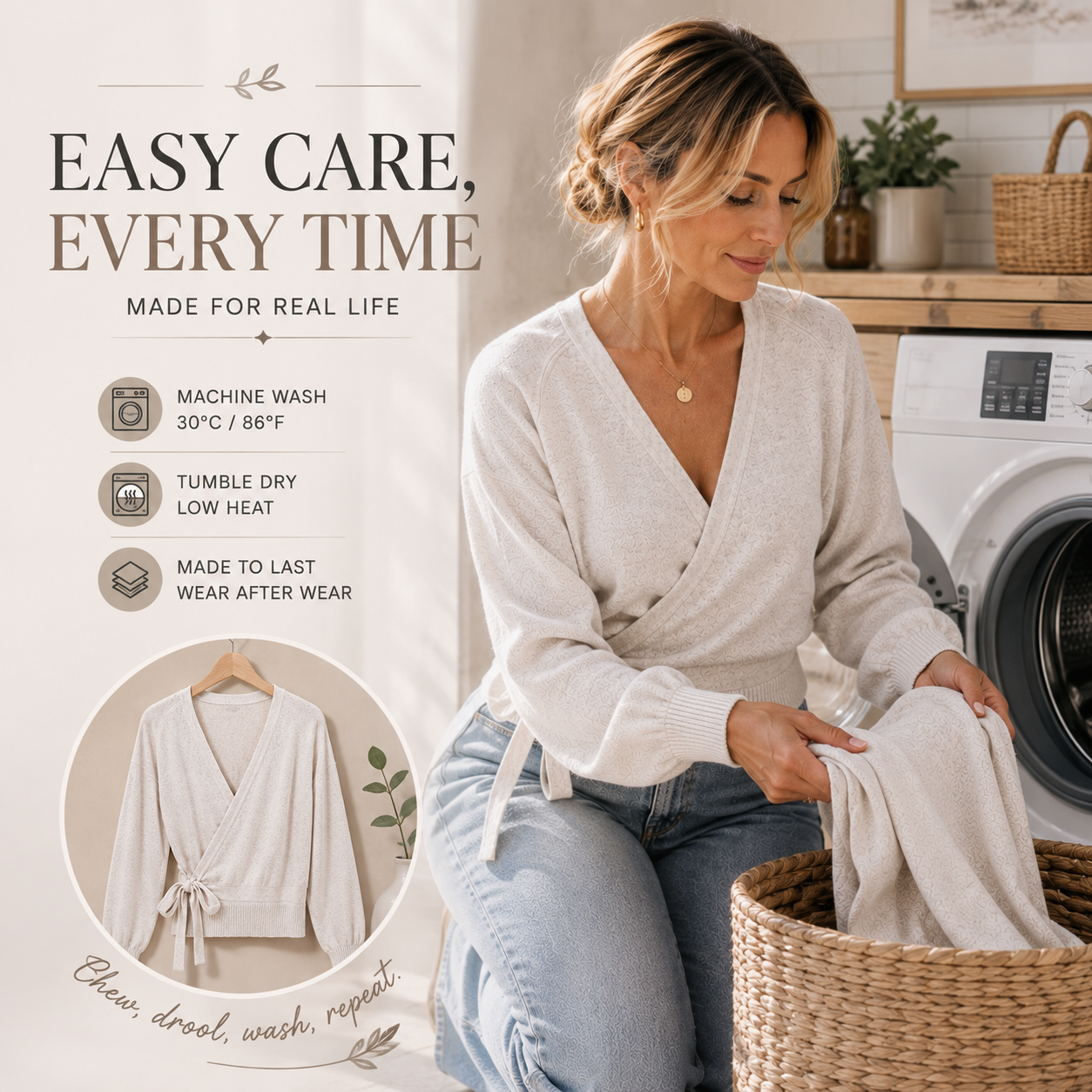 Women’s Slim-Fit Cardigan Knit Sweater with Long Lantern Sleeves