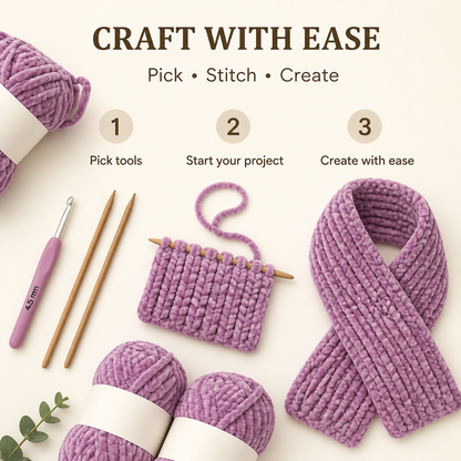 Chunky Chenille Velvet Yarn for DIY Crochet &amp; Knitting