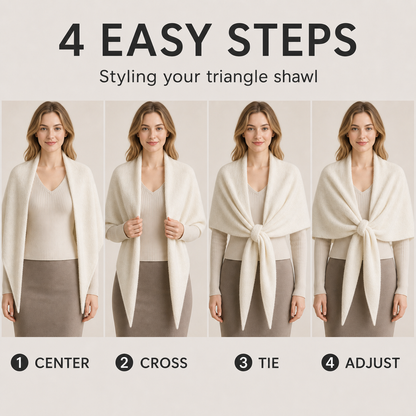 Women's Triangle Knit Shawl One Simple Layer, Endless Outfit Possibilities