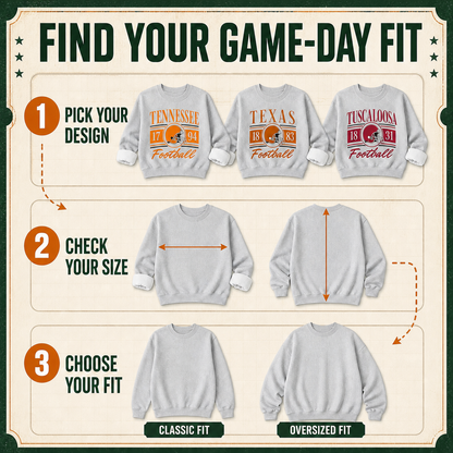 Vintage College Football Ash Grey Sweatshirt