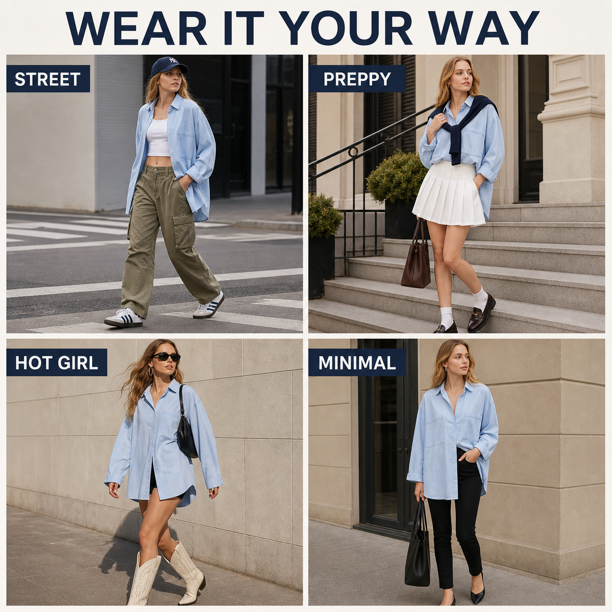 Women's Soft Tencel Denim Oversized Shirt