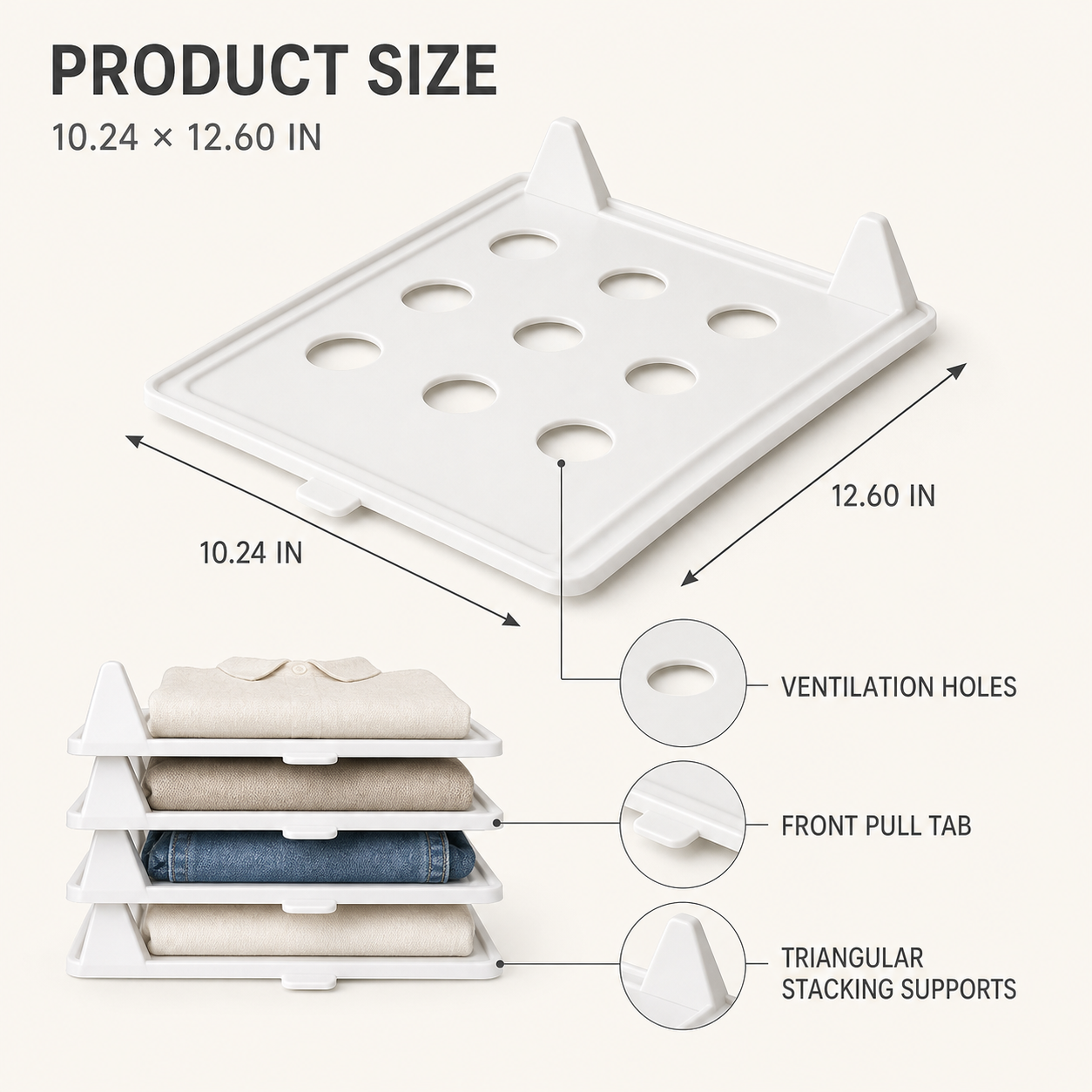 Stackable Clothing Organizer Trays One Layer. One Outfit. Zero Mess.