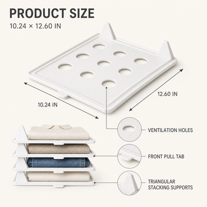 Stackable Clothing Organizer Trays One Layer. One Outfit. Zero Mess.