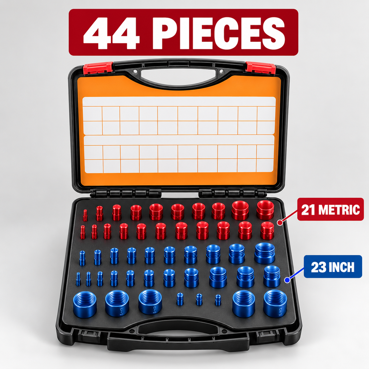 🔩26/44PCS Nut and Bolt Thread Checker - Inch & Metric Sizes, with Handy Tool Box🔩
