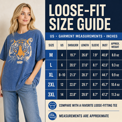 Vintage Tiger Graphic Loose-Fit Cotton T-Shirt