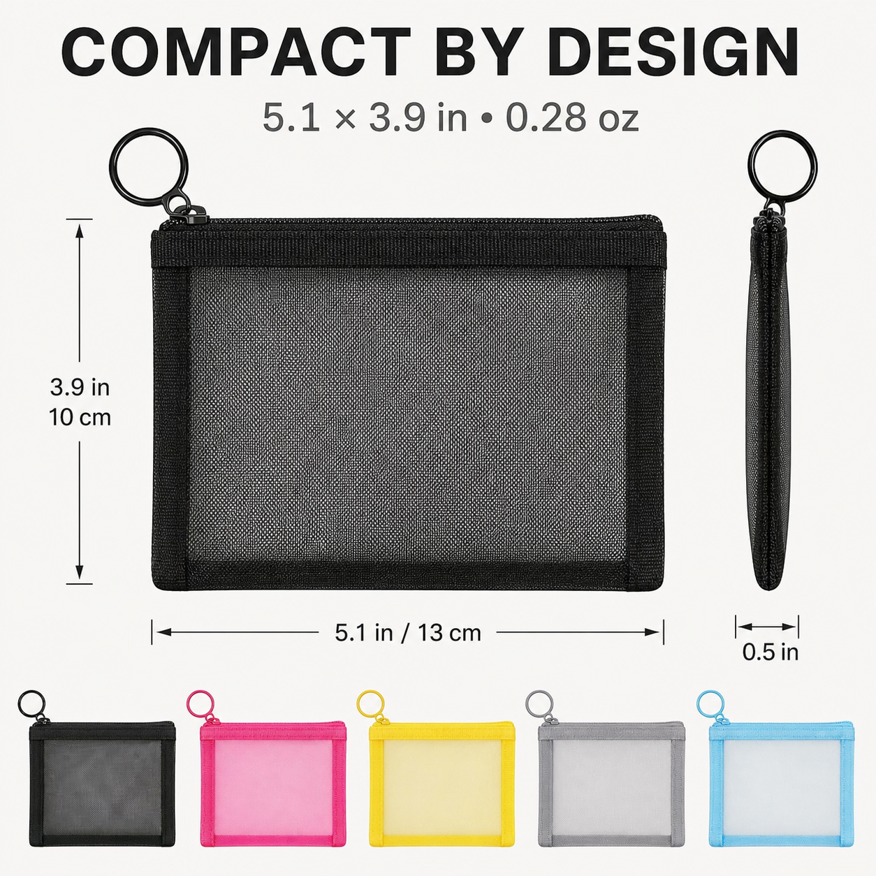 Ultra-Lightweight Transparent Mesh Zipper Pouch