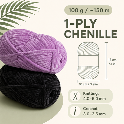 Chunky Chenille Velvet Yarn for DIY Crochet &amp; Knitting
