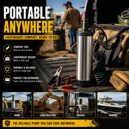 Portable Submersible Pump, Ideal for Diesel, Kerosene & Water