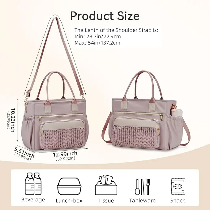 Extra-large capacity lunch bag with adjustable shoulder strap and long-lasting insulation