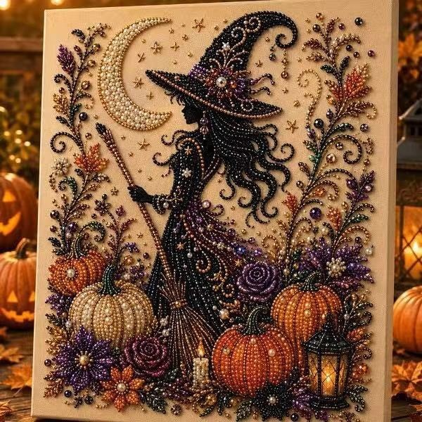 Halloween Pearl Art DIY Kit – Turn Tiny Pearls into Spooky