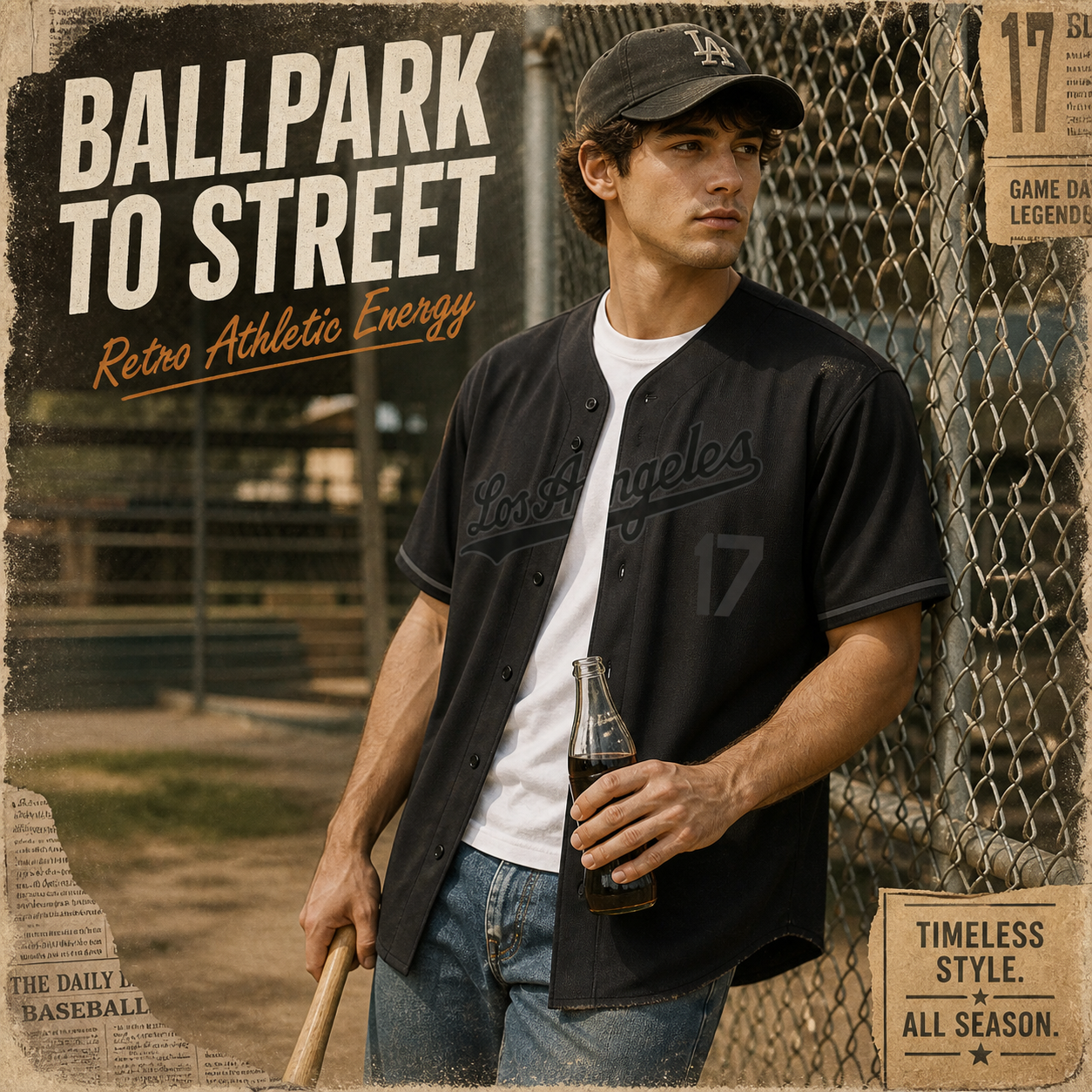Men's Los Angeles 17 Baseball Jersey From Ballpark Nights To Weekend Streets