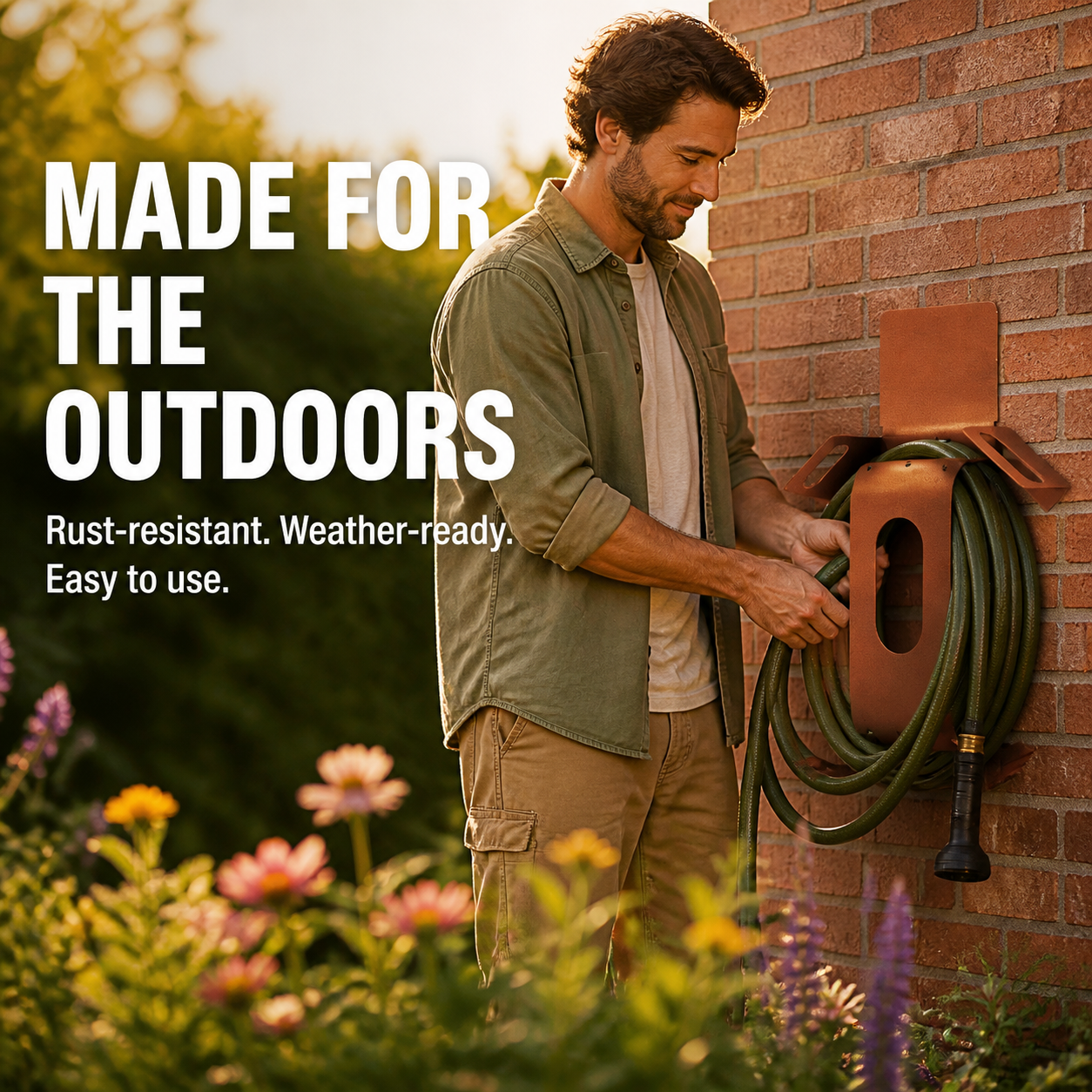 Heavy-Duty Detachable Garden Hose Holder &amp; Storage Rack