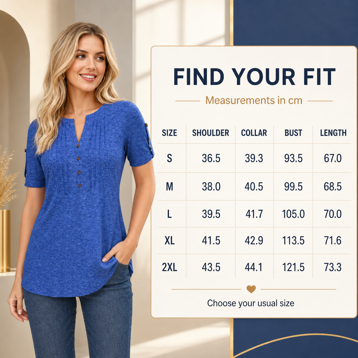 Imily Bela Women's V-Neck Button Lantern Sleeve T-Shirt
