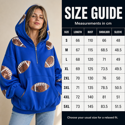 Women's Sequin Football Hoodie Bring The Sparkle To Game Day