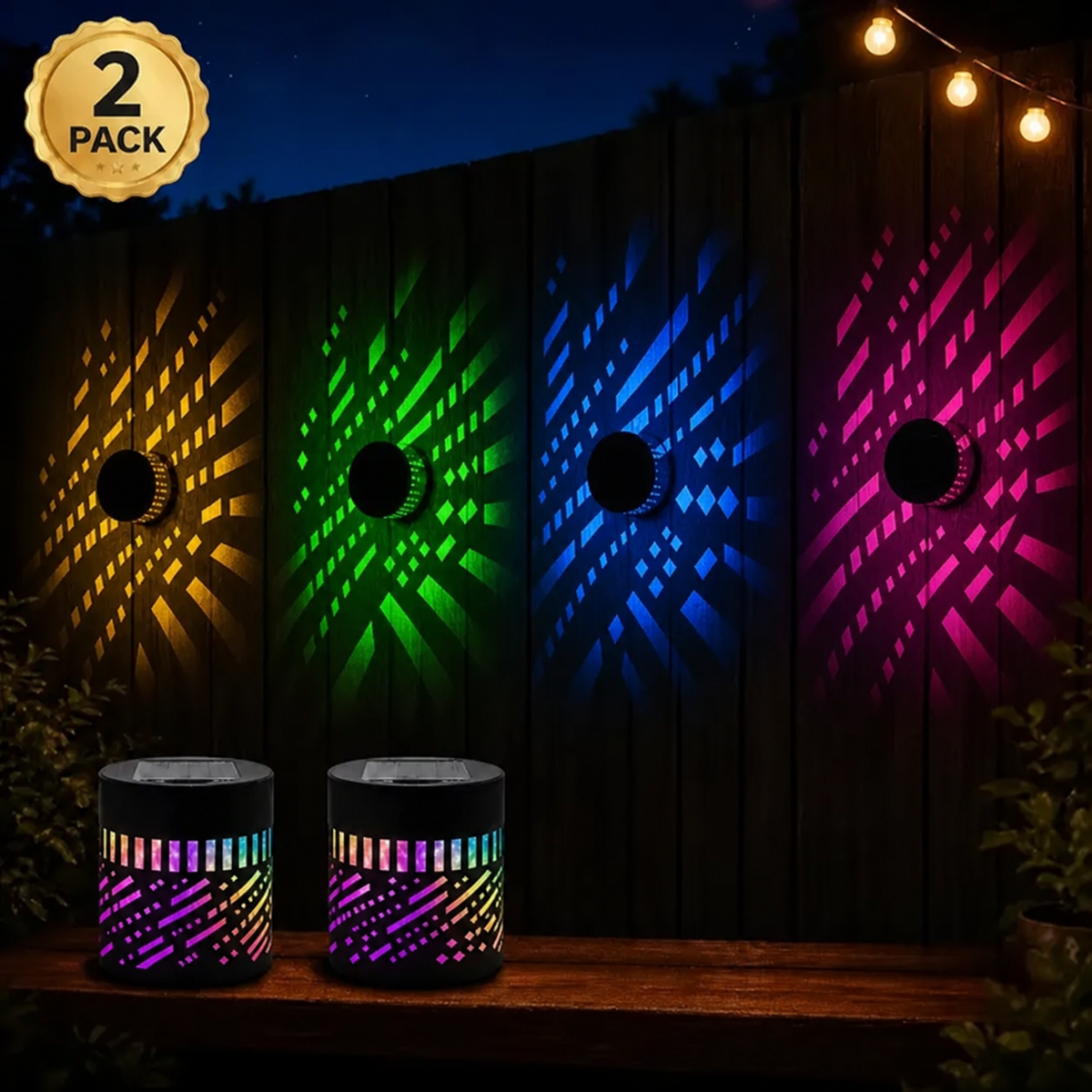 Seven-Color Changing Solar Mandala Projection Wall Light
