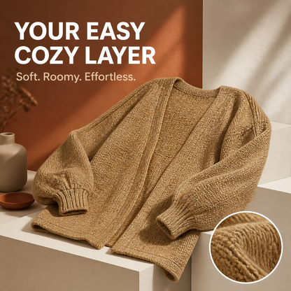 Women's Oversized Open-Front Knit Cardigan
