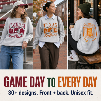 Vintage College Football Ash Grey Sweatshirt