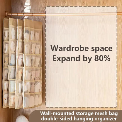 🔥 Space-Saving Bra & Underwear Hanging Organizer – 30 Pockets Dual-Sided Closet Storage Bag for Lingerie. Socks & Small Essentials