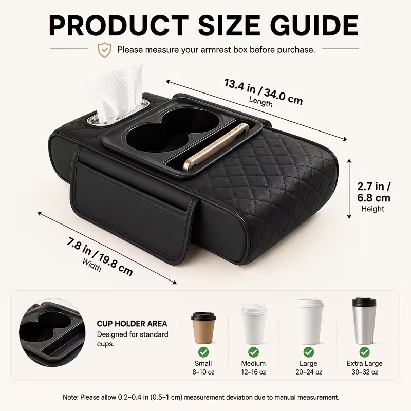 🚗Multifunctional 4-in-1 Car Armrest Storage Mat🚗