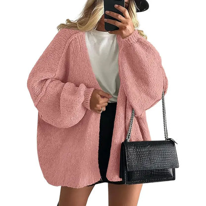 Women's Oversized Open-Front Knit Cardigan