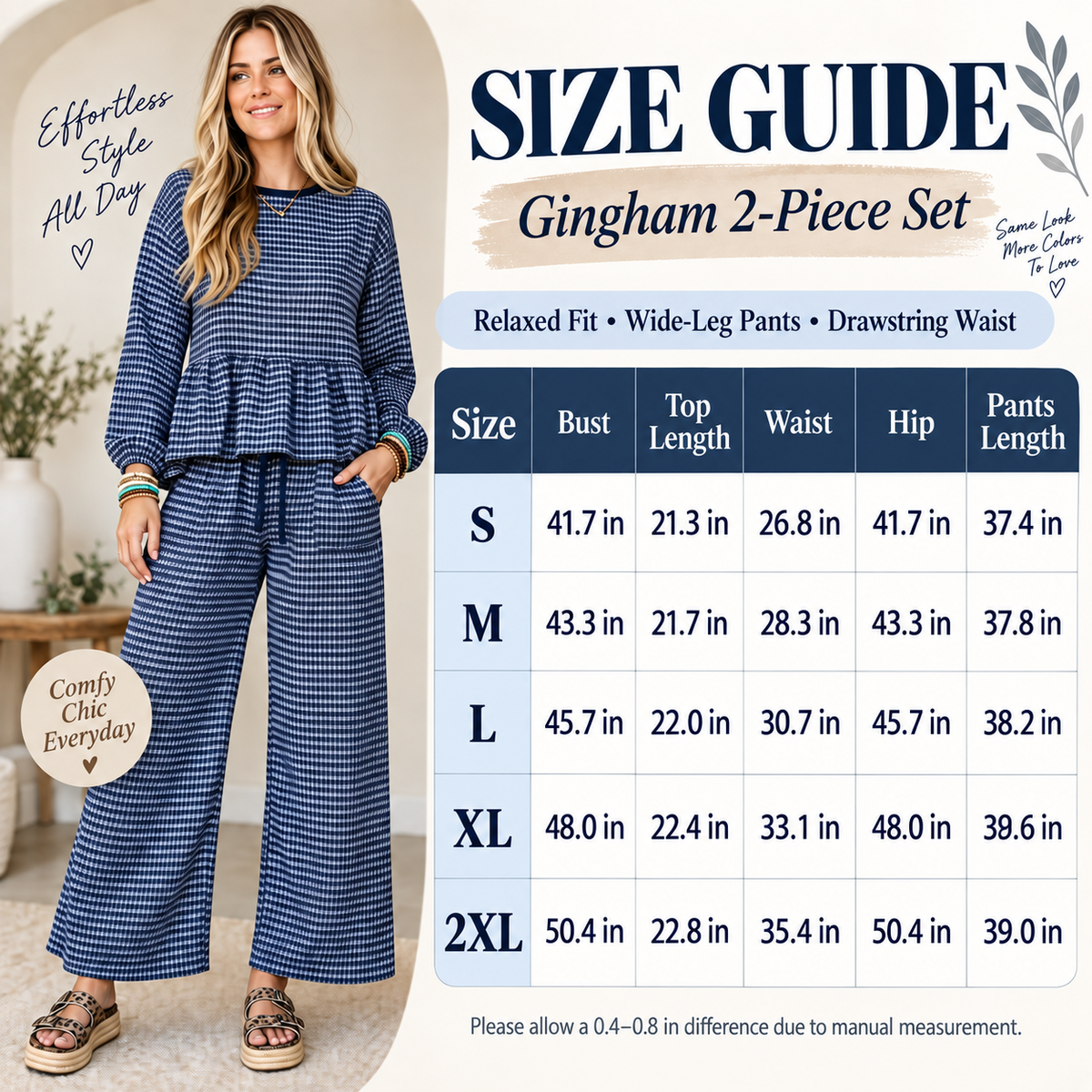 Women's Gingham 2 Piece Outfit