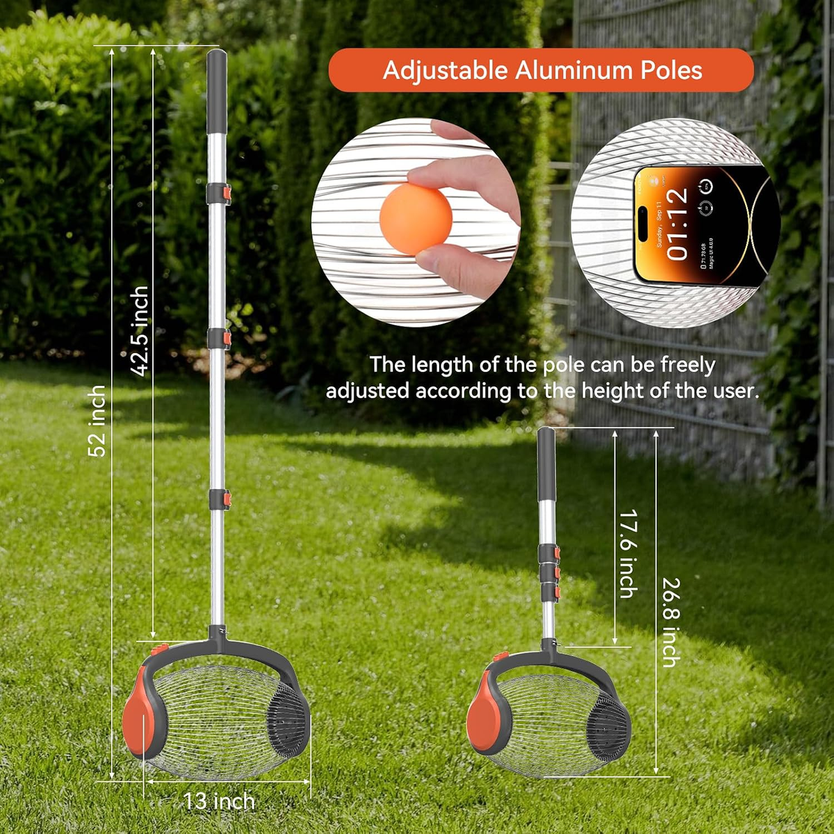 Acorn Picker Upper Roller（Suitable for 1" - 2.4" Walnuts,Hickory,Chestnuts,Pecan,Pinecone,Golf Ball）