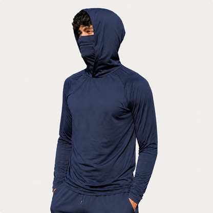 Men’s Lightweight Hooded Sun Shirt with Face & Neck Coverage