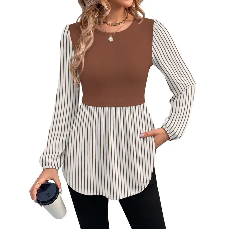 Women's Long Sleeve Tunic Top with Flattering Empire Waist